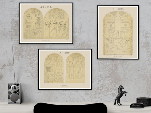 Product picture Abydos - Osiris and the Pharaoh Egyptian 3 piece wall art