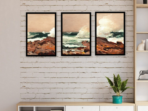 Product picture Nordic Breeze poster set - 3 piece seascape wall art