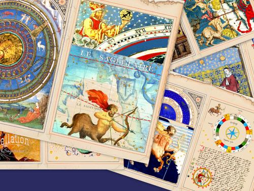 Product picture Sagittarius Zodiac Junk Journal Pages Celestial BuJo Set