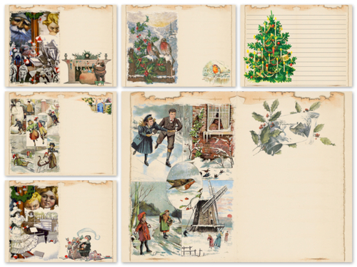 Product picture Vintage Christmas Junk Journal Pages