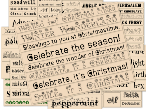 Product picture Christmas word phrases for crafts holiday decor or writing