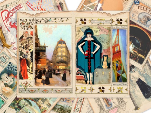 Product picture Paris Digital Paper Printable Journal Scrapbook Supplies No3